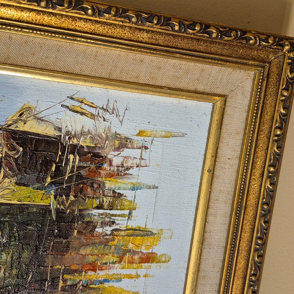 Vintage P.G. Tiele Oil on Canvas Painting - Nautical Boats in Harbor - Picture 3 of 9